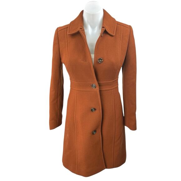 J.Crew Italian Double Cloth Brown Wool Button Down Jacket Pea Coat Over Coat 0 - Picture 1 of 5